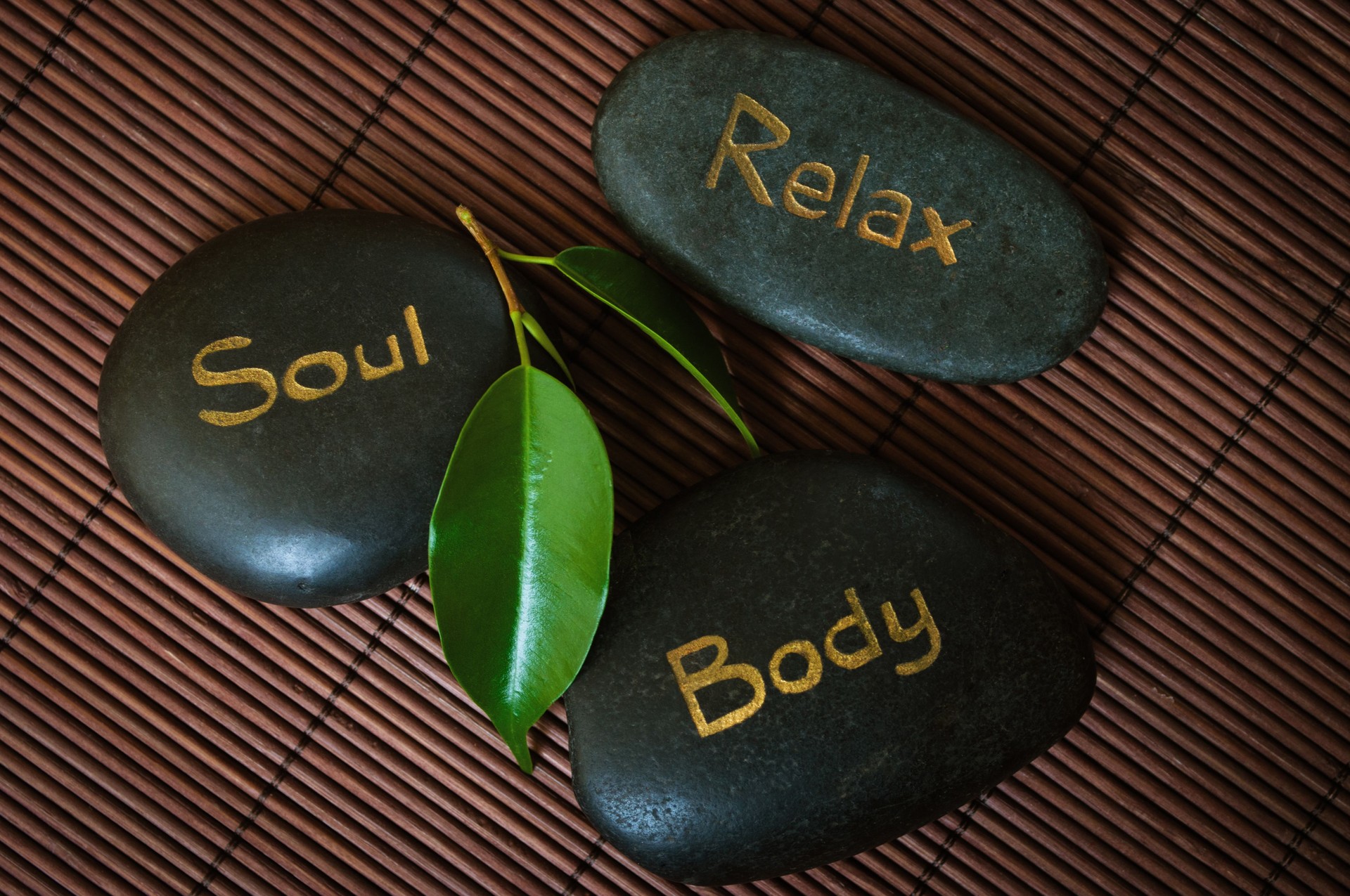 Black massage stones
